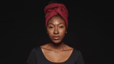 Tableau  Portrait of an african woman in a headwrap