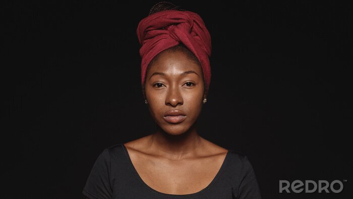Tableau  Portrait of an african woman in a headwrap