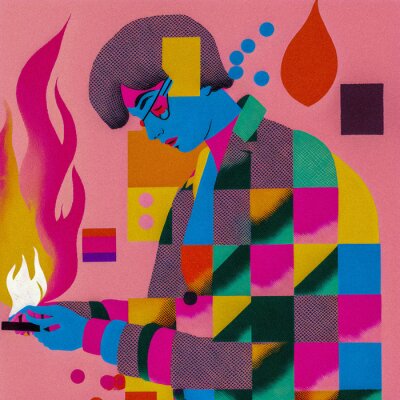 Portrait pop art d'un homme moderne