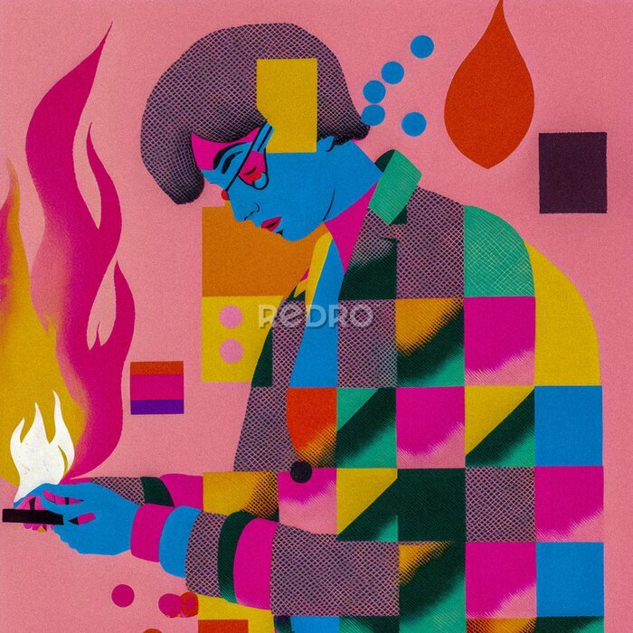 Tableau  Portrait pop art d'un homme moderne