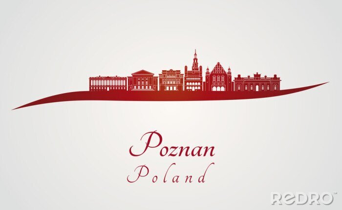 Tableau  Poznan horizon en rouge
