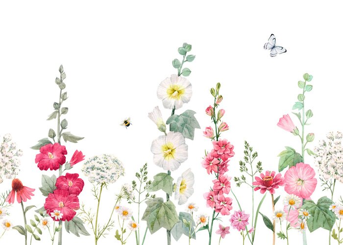 Tableau  Prairie avec des alcées