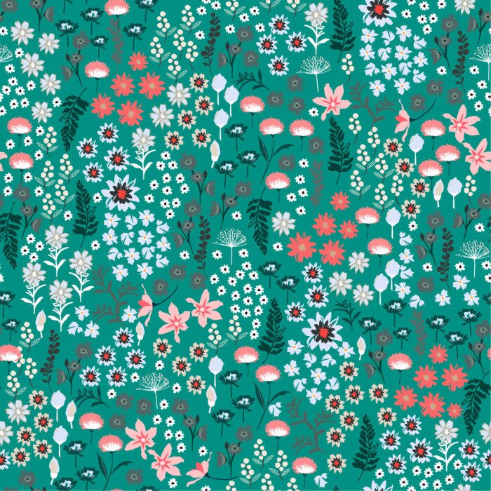 Tableau  Prairie avec des fleurs sauvages