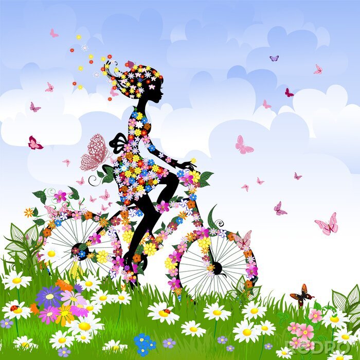 Tableau  Promenade en bicyclette