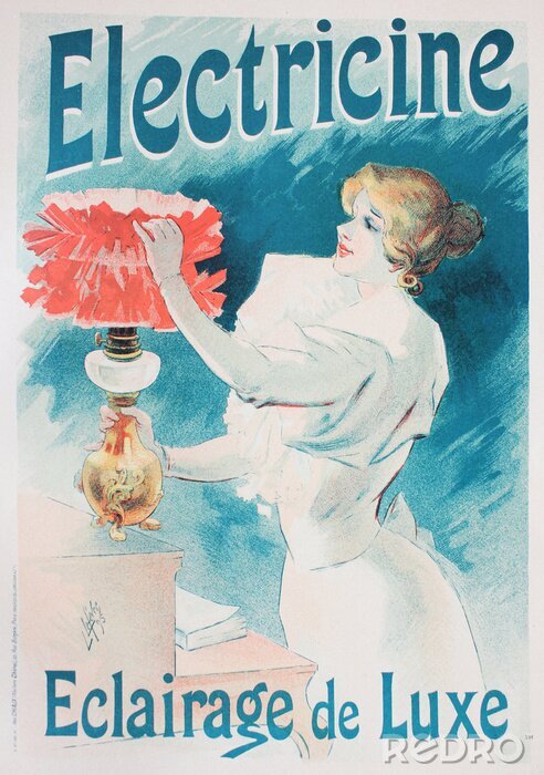 Tableau  Publicité vintage pour une lampe avec une femme