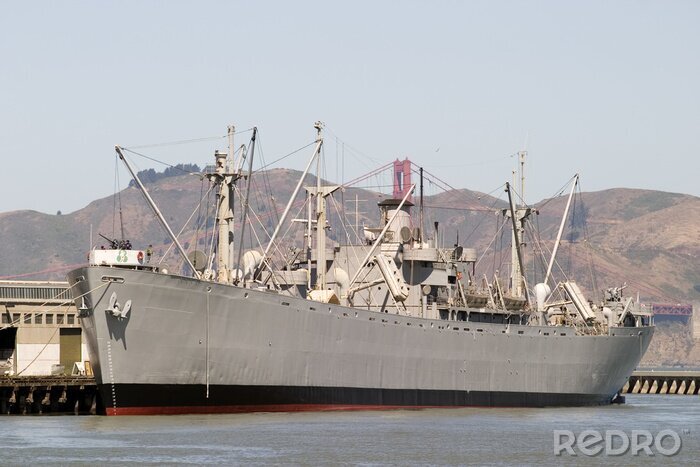 Tableau  quai des navires de guerre à San Francisco à partir de 45 degrés