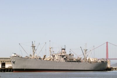 Tableau  quai des navires de guerre à San Francisco du côté