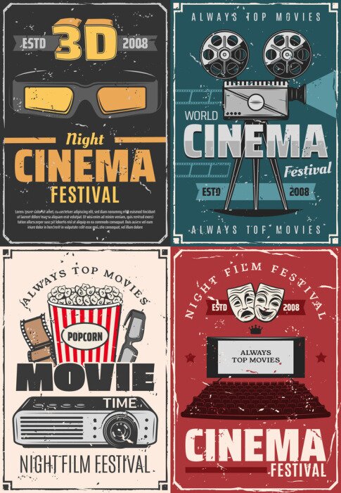 Tableau  Quatre affiche de cinéma