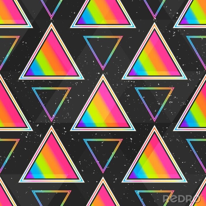 Tableau  Rainbow triangle seamless pattern.