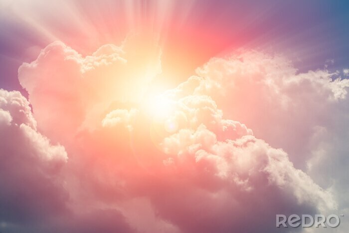 Tableau  Rayons de soleil traversant les nuages