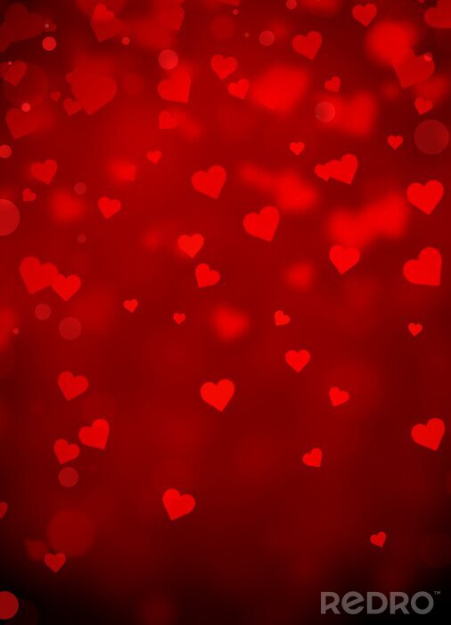 Tableau  Red Hearts Abstract Background - Valentines Day
