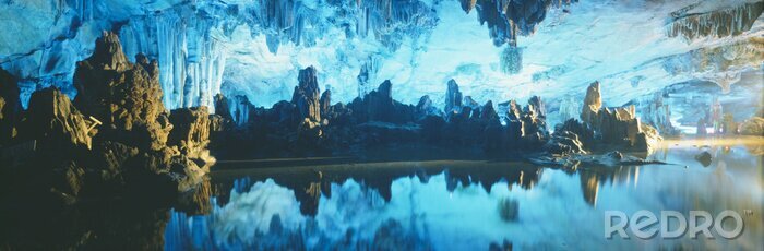 Tableau  Reed Flute Cave à Guilin, Province du Guangxi, République populaire de Chine