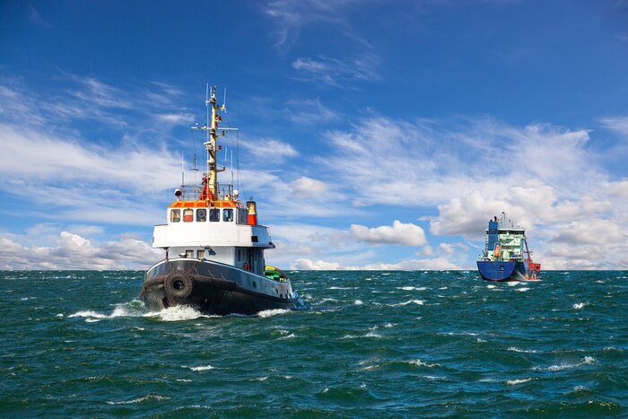 Tableau  Remorqueur à la mer