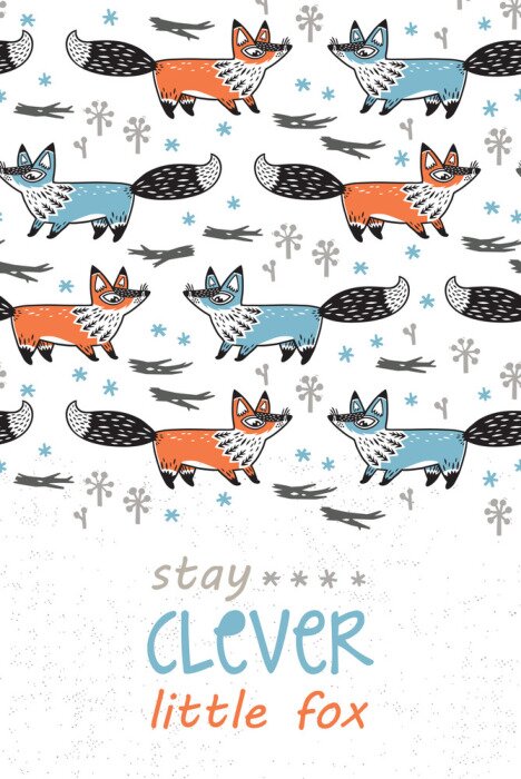 Tableau  Renards d'hiver colorés