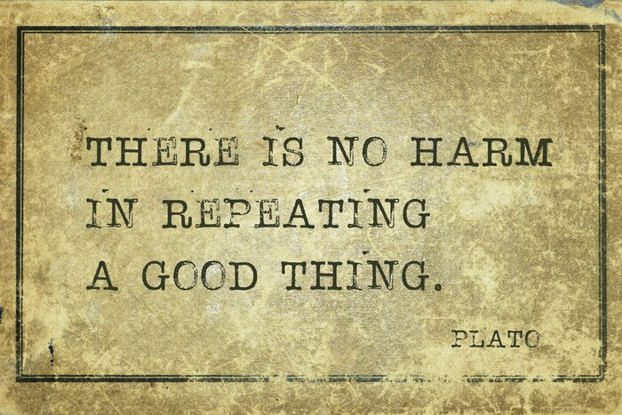 Tableau  répéter un bon platon