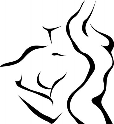 Sticker  Résumé esquisse d'un couple