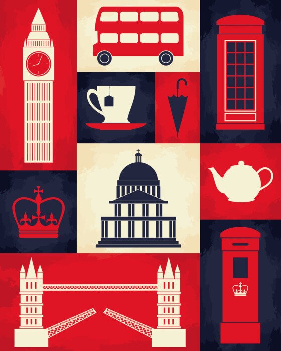 Tableau  Rétro affiche de Londres