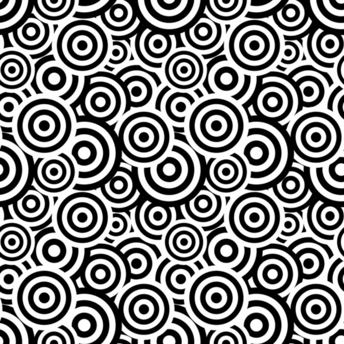 Tableau  Retro seamless cercle fond noir et blanc