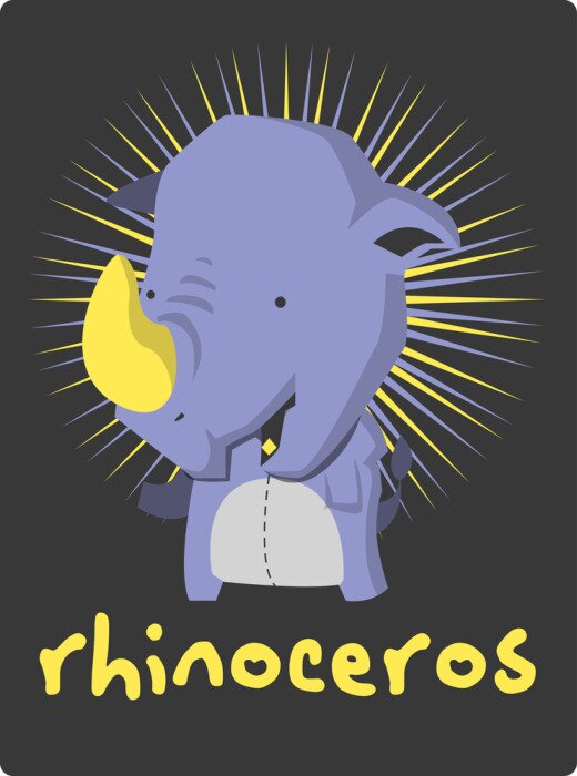 Tableau  Rhinocéros de conte de fées