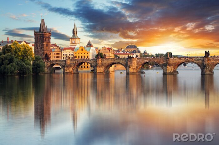 Tableau  Rivière à Prague