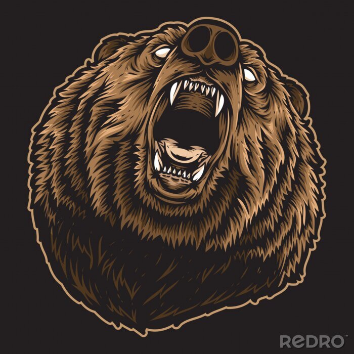 Tableau  roaring bear vector
