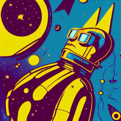 Robot rétro dans l'espace