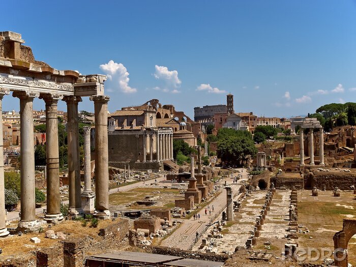 Tableau  rom, mourir ewige stadt, kolosseum, forum romanum, via sacra