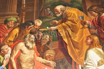 Tableau  Rome, Italie - 28 mars 2012: Détail de la mosaïque de la Renaissance à l'intérieur de la basilique de San Pietro (Saint Pierre) au Vatican, Rome