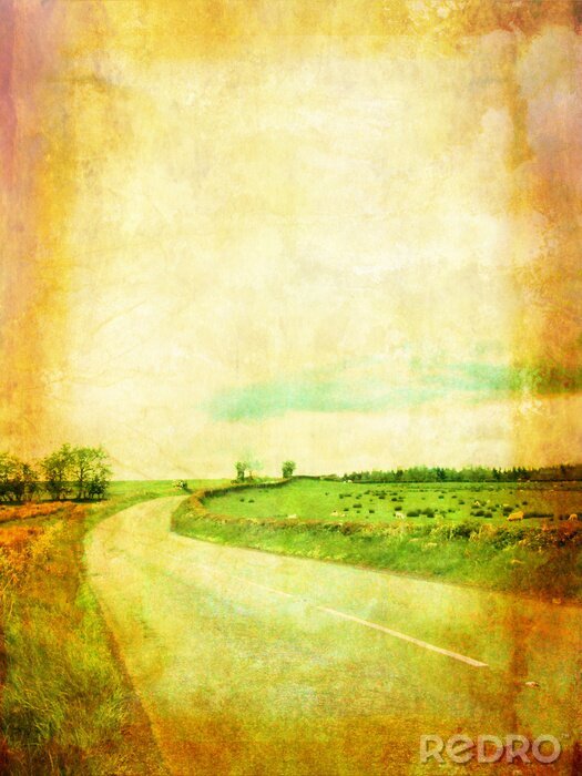 Tableau  Route rural vide, sale