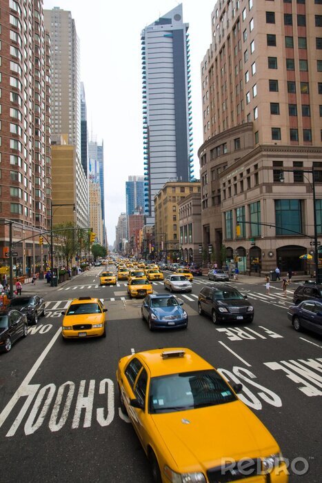 Tableau  Rue avec taxis New York