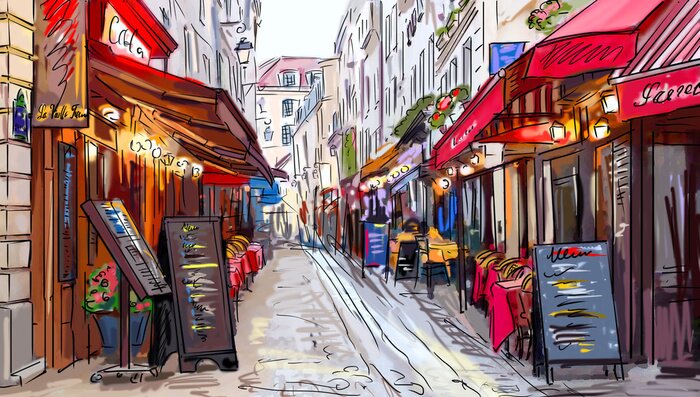 Tableau  Rue de Paris - illustration