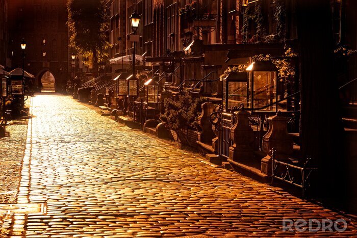 Tableau  Rue ensoleillée dans la ville de Gdansk