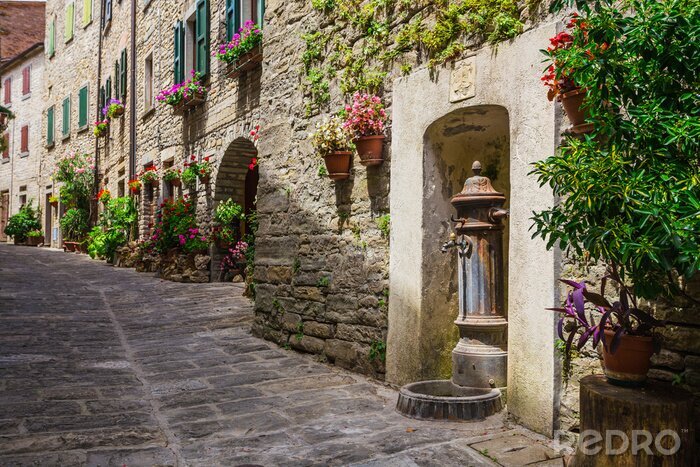 Tableau  Rue italienne dans une petite ville de province de Toscane