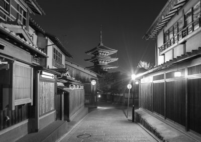 Tableau  rue japonaise la nuit