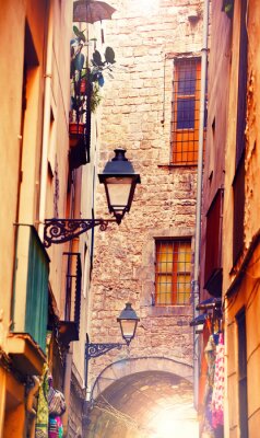 Ruelle et lampadaires Barcelone