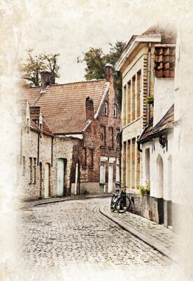 Ruelle pavée peinte Belgique