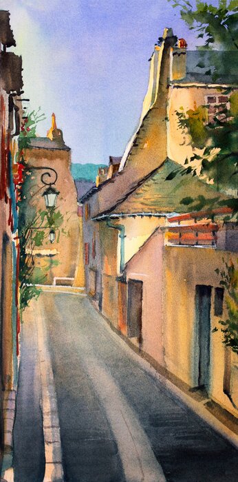 Tableau  Ruelle peinte à l'aquarelle