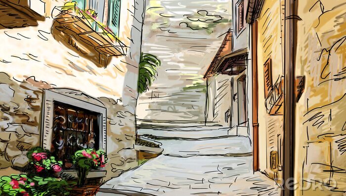 Tableau  Ruelle peinte en Toscane