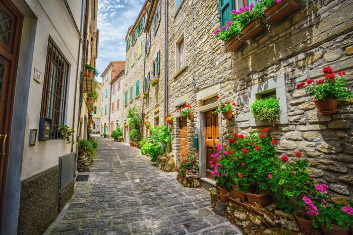 Tableau  Ruelle toscane colorée