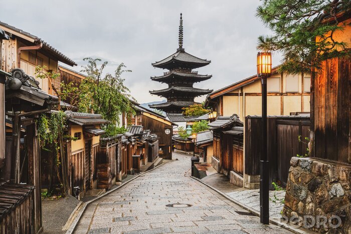 Tableau  Rues et temple à Tokyo