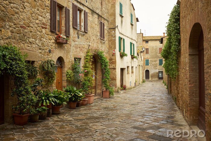 Tableau  Rues pittoresques traditionnelles de vieux villages italiens