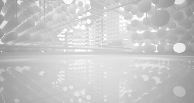 Salle avec des sphères blanches