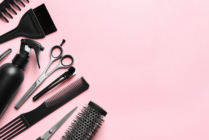 Tableau  Salon de coiffure professionnel sur fond de couleur