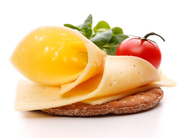 Tableau  Sandwich au fromage isolé sur fond blanc découpe