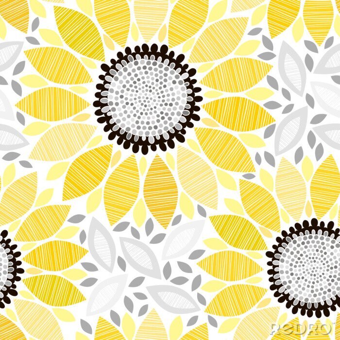 Tableau  Seamless avec des tournesols. Résumé fond floral.