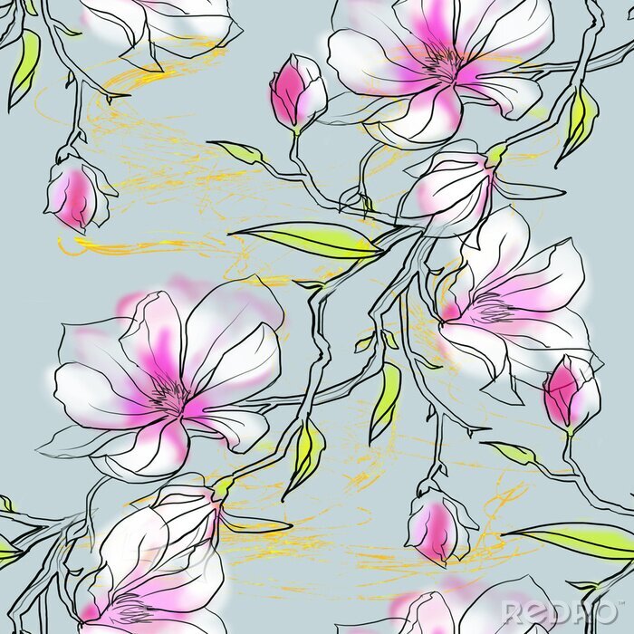 Tableau  Seamless, modèle, magnolia