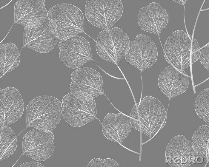 Tableau  Seamless pattern with eucalyptus leaves.Vector illustration.