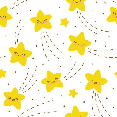 Papier peint à motif  Seamless pattern with kawaii stars