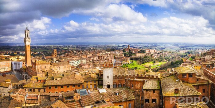Tableau  Siena - beautiful medieval town of Tuscany, Italy