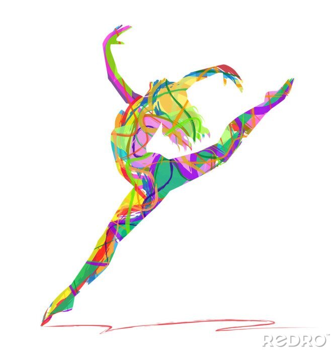 Tableau  Silhouette abstraite d'une ballerine